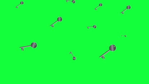 Vintage κλειδαριά στυλ στοιχεία animation πράσινο chroma οθόνη κλειδί, αδιάλειπτη βρόχο - Πλάνα, βίντεο