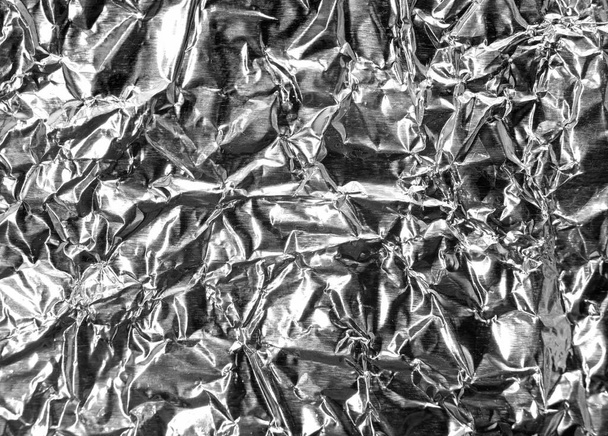 fundo cinza metálico de uma folha de alumínio amassada
 - Foto, Imagem