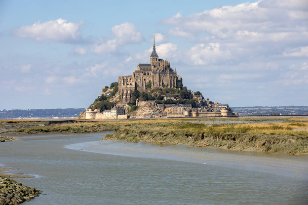 Le Mont-Saint-Michel, island with the famous abbey, Normandy, France - Photo, Image