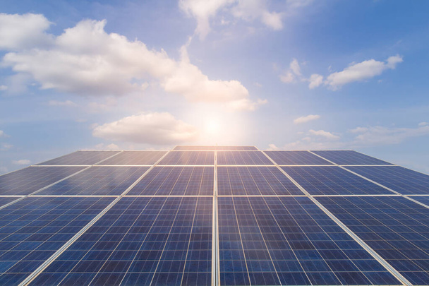 Solar farm power for electric renewable energy from the sun,photovoltaics in solar farm power statio - Фото, зображення