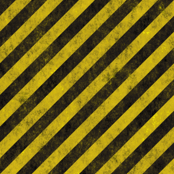 alte grungy gelbe Gefahrenstreifen auf einer schwarzen Metallplatte - nahtlose Textur perfekt für 3D-Modellierung und Rendering - Foto, Bild