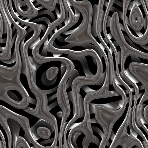 geschmolzene Bits aus Chromlegierung auf Schwarz - nahtlose Textur perfekt für 3D-Modellierung und Rendering - Foto, Bild