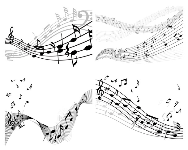 Set of music background - Vector, Image
