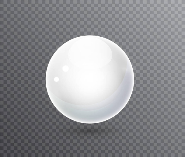 Λευκή μπάλα. Λευκή Σφαίρα σε διαφανές φόντο Λευκό στρογγυλό σφαίρα ή 3d μπάλα. Διάνυσμα - Διάνυσμα, εικόνα