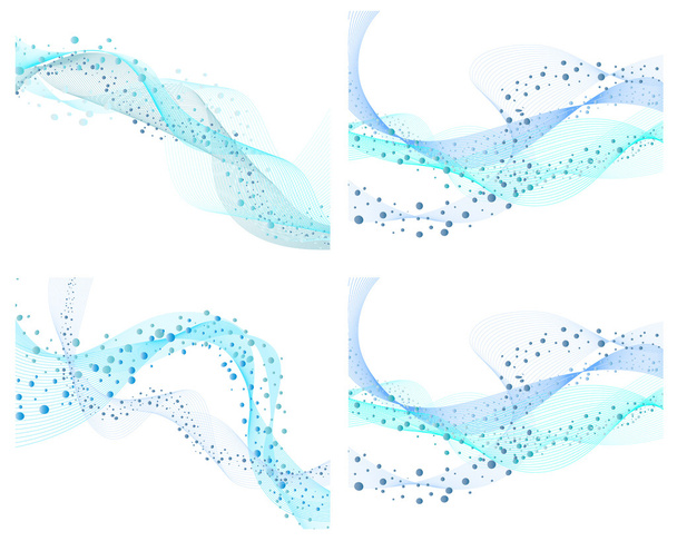 Water backgrounds set - Vector, Image