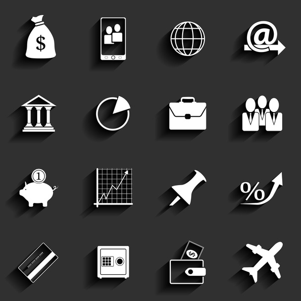 Векторные плоские иконки для офиса и бизнеса
 - Вектор,изображение