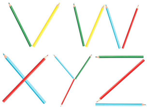 színező ceruza ábécé betűit be v-z - Fotó, kép