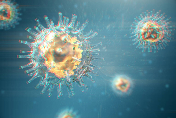 Germ virus 2019-nCov. Coronavirus helath crisis concept. Close up, 3D Rendering - Photo, Image