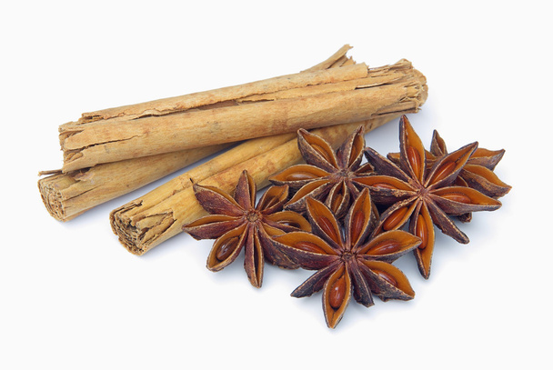 Cinnamon stick and star from anis - Photo, Image