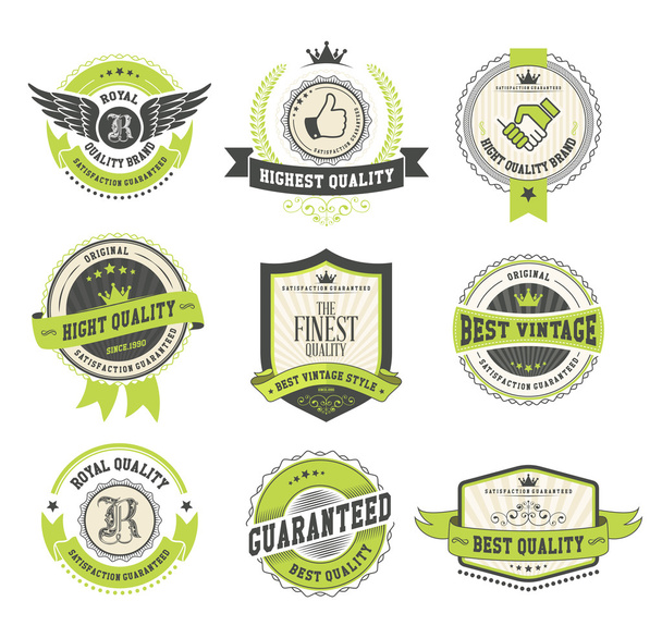 Set of vintage badges and labels - Wektor, obraz