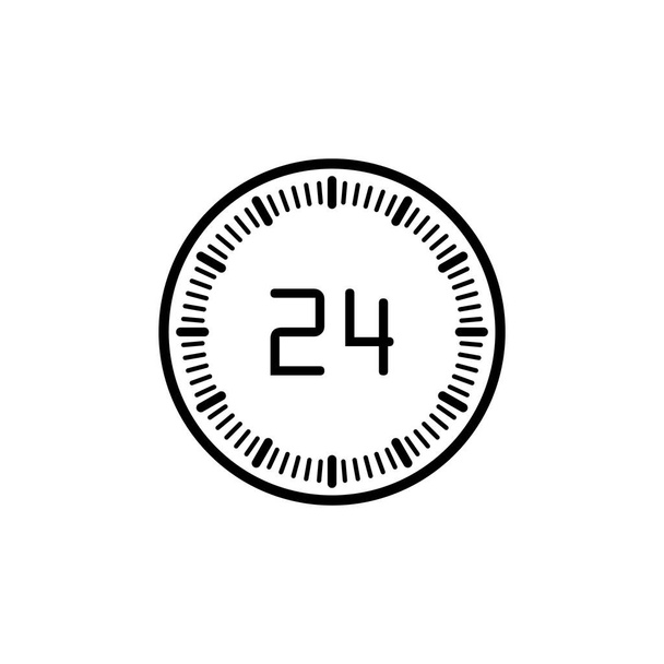 Icône de ligne d'horloge isolé sur fond blanc - Photo, image
