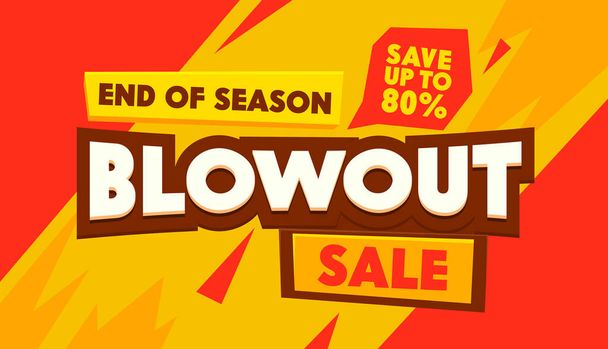 Blowout Sale Social Media Promo Ad Poster, Banner with Typography. Background with Abstract Shapes. Branding - Vector, Image