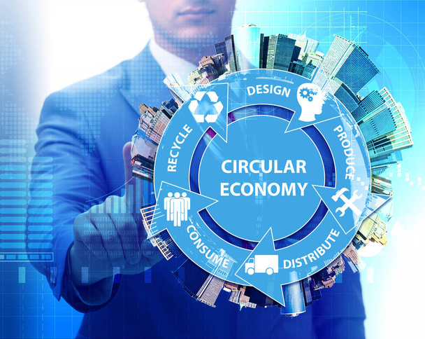 Conceito de economia circular com empresário - Foto, Imagem