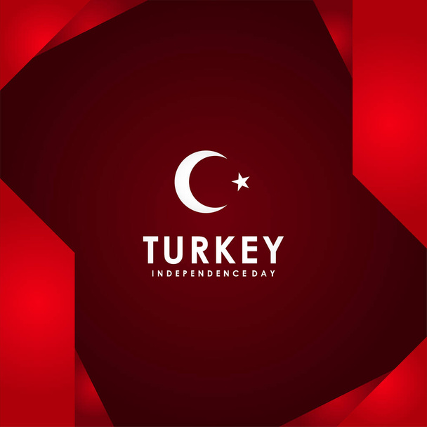 Turkey Independence Day Vector Design Illustration For Celebrate Moment - Vector, Image