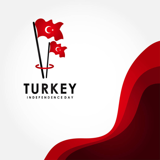 Ilustración del diseño vectorial del día de la independencia de Turquía para celebrar el momento
 - Vector, imagen