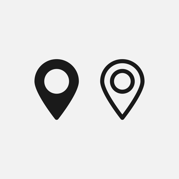 ícone de pino de mapa em dois estilos. Localização ou símbolo GPS. Vetor EPS 10
 - Vetor, Imagem
