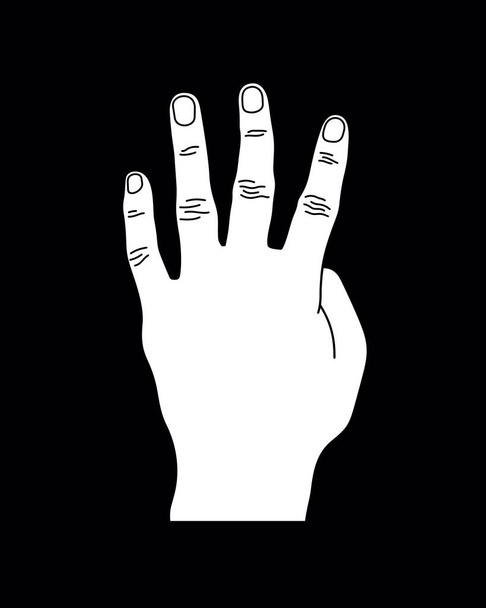 Weiße Vier-Hand-Geste, Vektor-Sillhouette - Vektor, Bild