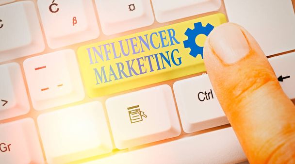 Text sign showing Influencer Marketing. Conceptual photo Endorser who Influence Potential Target Customers. - Photo, Image