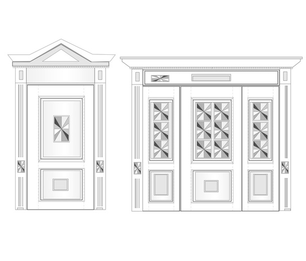 Λευκή πόρτα σε απομονωμένες φόντο - Διάνυσμα, εικόνα