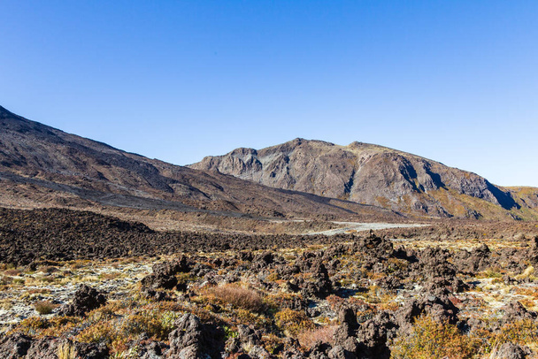 Paisajes del Parque Nacional Tongariro. Valle de los Tres Volcanes. Isla Norte. Nueva Zelanda
 - Foto, Imagen