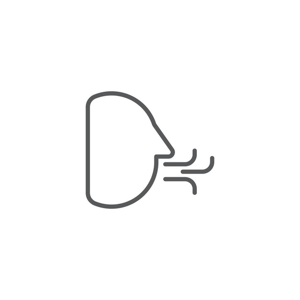 Символ вектора кашля человека больной на белом фоне
 - Вектор,изображение