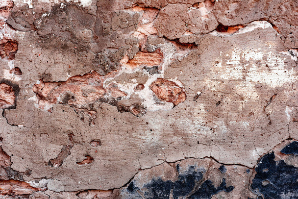 Texture, mur, béton, il peut être utilisé comme fond. Fragment mural avec rayures et fissures - Photo, image