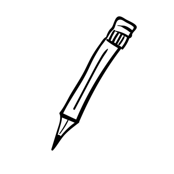 vectorillustratie van potlood in doodle stijl. icoon, object, logo. Handtrekken. schets - Vector, afbeelding