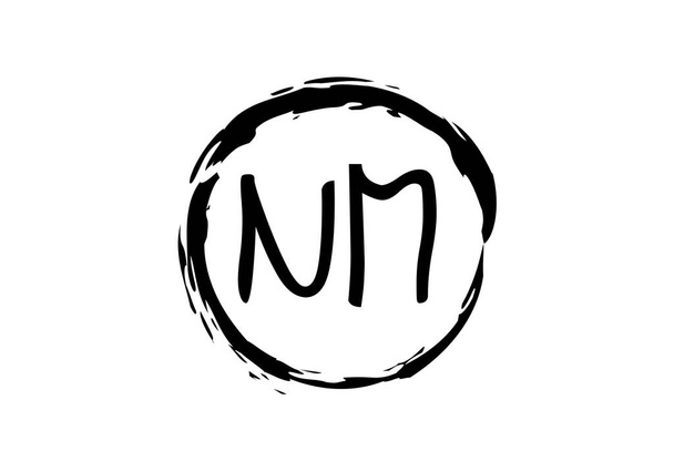 初期のモノグラム文字N Mロゴデザインベクトルテンプレート.NMレターロゴデザイン - ベクター画像