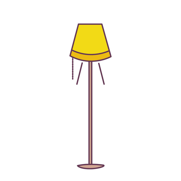 lâmpada de assoalho decorativa no fundo branco
 - Vetor, Imagem