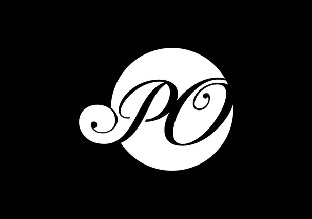 Monograma inicial Carta P O Logo Design Vector Template. Diseño del logotipo de PO Letter
 - Vector, imagen