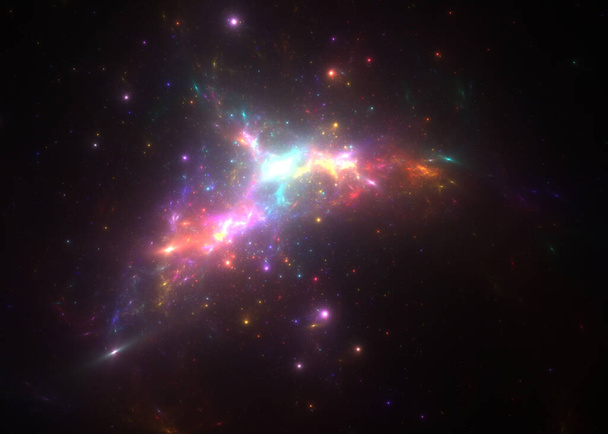 Fraktal Universe Nebulosity - Fraktaler Hintergrund - Foto, Bild