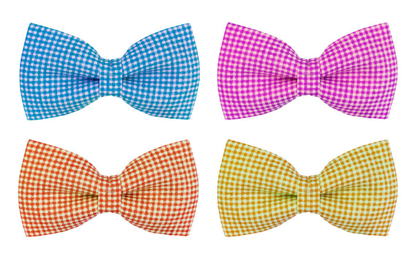 colorful of bow tie with white stripes on an isolated white background - Photo, Image