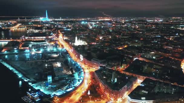 Widok z lotu ptaka na Newski, Petersburg, Rosja - Materiał filmowy, wideo