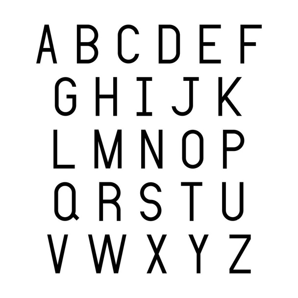 Black alphabet letters on white background. - Vektor, kép