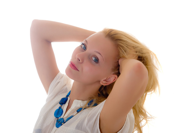 Blondine mit blauen Augen - Foto, Bild