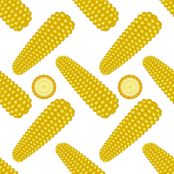 Organic Yellow Fresh Corn Model. Natural Gold Sweet Food Background. Summer. Ozdoba osiva. - Vektor, obrázek