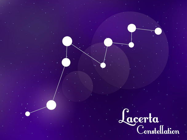 Lacerta constellation. Starry night sky. Cluster of stars, galaxy. Deep space. Vector illustration - Vector, Image