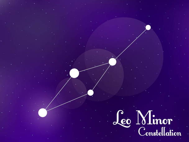Leo Minor sterrenbeeld. Sterrenhemel. Cluster van sterren, sterrenstelsel. De ruimte in. Vectorillustratie - Vector, afbeelding