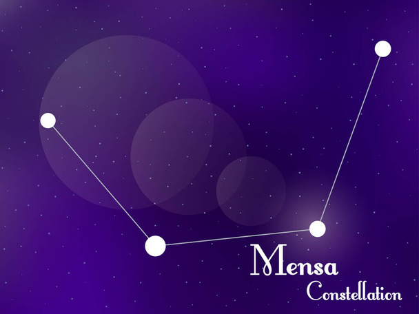 Constelación de Mensa. Cielo nocturno estrellado. Racimo de estrellas, galaxia. Espacio profundo. Ilustración vectorial
 - Vector, Imagen