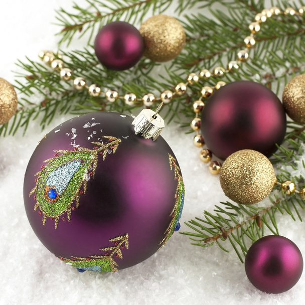 Décorations de Noël avec boules de Noël
 - Photo, image