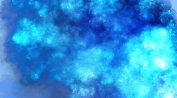 Fractal Blue Cumulus Clouds - Fractal Background - Photo, Image