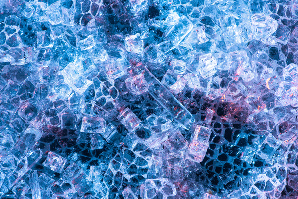 top view of abstract blue glass textured background - Photo, Image
