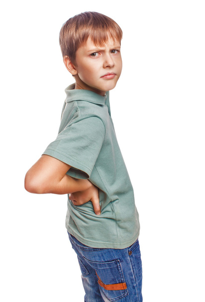 Ostéochondrose enfant adolescent garçon tient la main derrière
 - Photo, image
