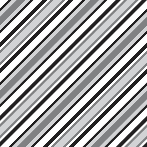Schwarz-weißer diagonal gestreifter nahtloser Musterhintergrund für Modetextilien, Grafiken - Vektor, Bild