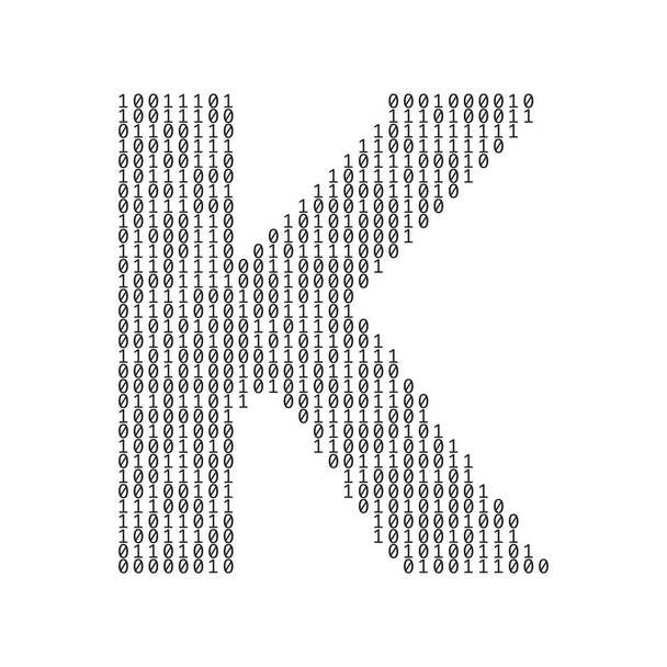 Lettre K faite à partir de chiffres de code binaire. Contexte technologique
 - Vecteur, image