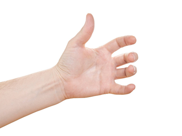 Hand to hold something, isolated on white Close up - Fotografie, Obrázek