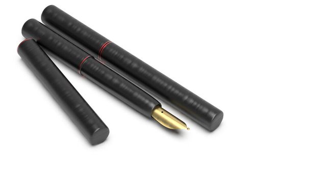 The 3d rendering of detailed closeup of a pen lying on a paper - Φωτογραφία, εικόνα