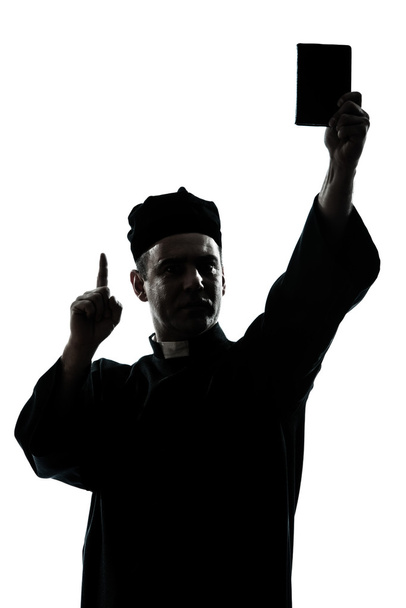 man priest wrath of god silhouette - Φωτογραφία, εικόνα