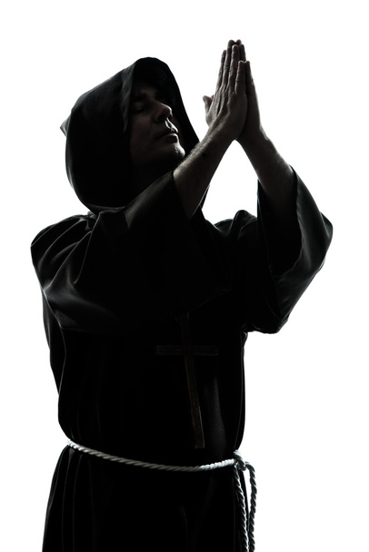 man monk priest silhouette praying - Zdjęcie, obraz