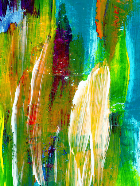 Fondo pintado a mano abstracto creativo brillante colorido, textura del pincel, pintura acrílica sobre lienzo. Arte moderno. Arte contemporáneo
. - Foto, imagen